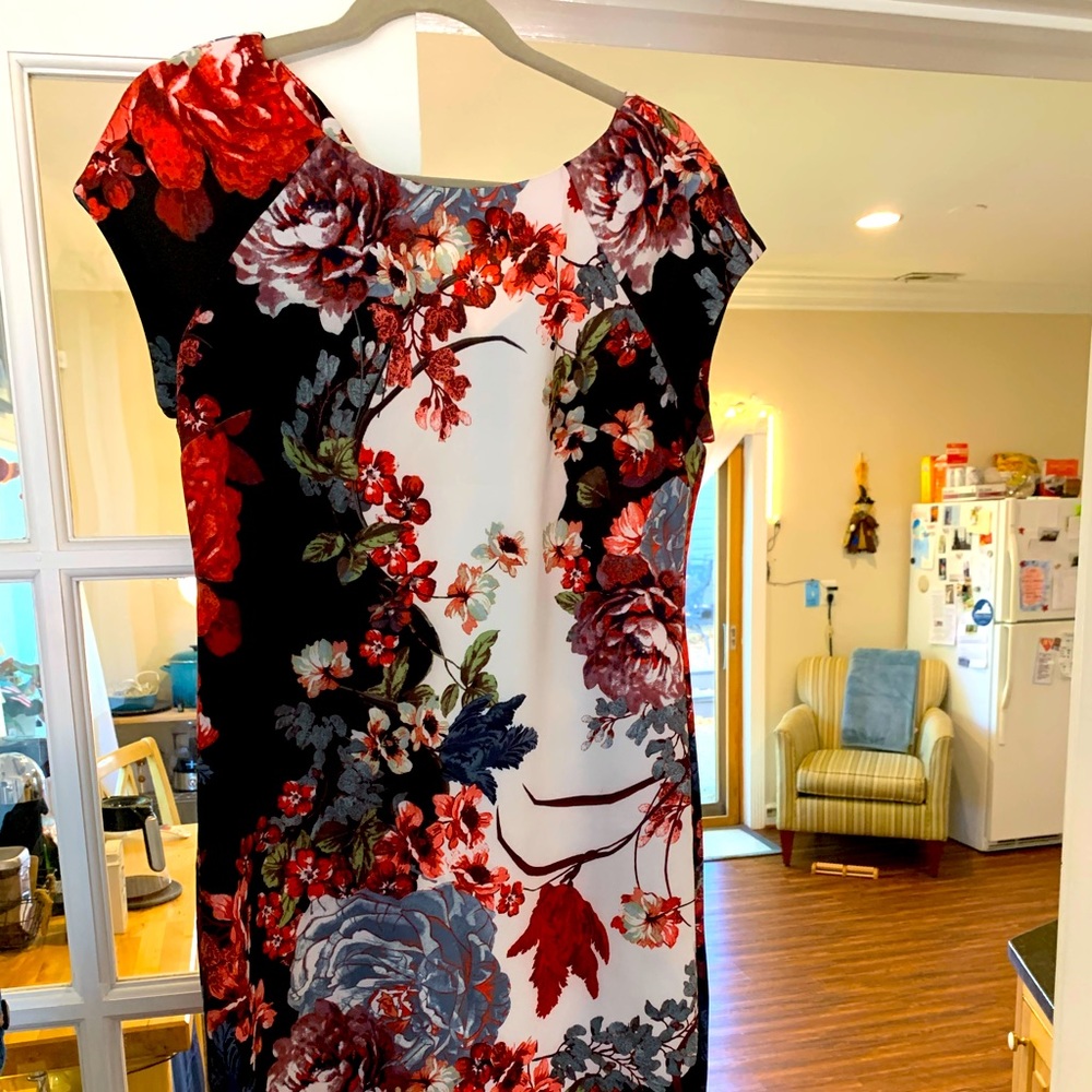 TJ Maxx Fitted Floral Midi Dress, 10